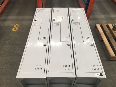 3 x Personal Lockers, 2 Door, 390 x 450 x 2100mm H