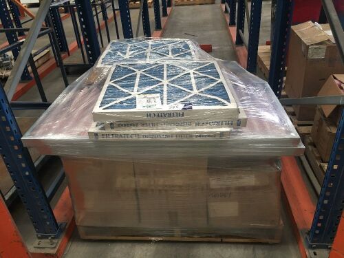 Pallet of new Filters, assorted sizes, 600 x 600 x 40mm & 1200 x 600 x 40mm