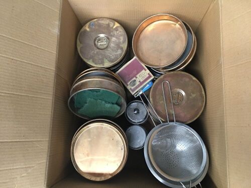 Carton containing various quantity of Sieves, approx 20