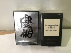 1 x Salvatore Ferragamo Uomo For Men Eau De Toilette 100ml, 1 x Abercrombie & Fitch Authentic For Him Eau de Toilette 100ml Spray - 2