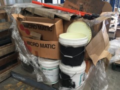 Pallet containing Micro Matic fittings including 200 Ltr Drum Pressure Valves, 3 Pin Fittings and Plastic Hoses - 6