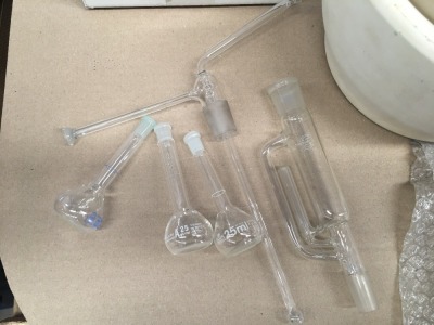 Box of Laboratory Glassware including Flasks