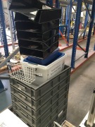 8 x PVC Stackable Trays, 600 x 400 x 1100mm & assorted Plastic Containers