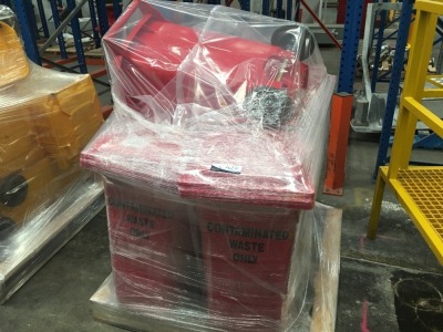 Quantity of 7 x Red 120 Ltr Wheel Bins