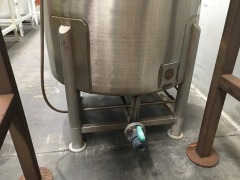 1300 Ltr Stainless Steel Water Tank & Top Mount Agitator, tank size: 1200mm Dia x 1200mm H incl Stand - 5