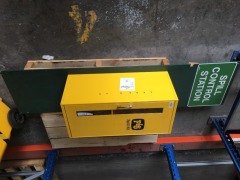 Pig Spill Kit in Yellow Steel Cabinet & Notice Board