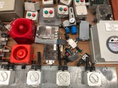 Pallet containing various Switches, Alarms, E-Stops, Pressure Switch, Festo Fittings & Powder Coated Cabinet - 3