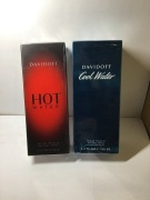 1x Davidoff Cool Water for Men Eau De Toilette Spray 125mL and 1x Davidoff Hot Water Eau de Toilette 110ml - 2