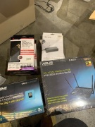 Monitor desk mount, Universal notebook adapters, universal laptop chargers, mini wifi adapters, asus modem router - 2