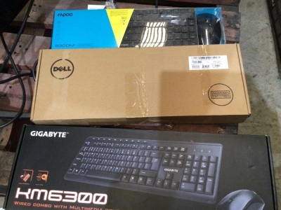 RAPOO, DELL AND GIGABYTE KEYBOARD ND MOUSE