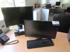 Hewlett Packard Desktop Computer Pro Slimline, Core i5, with 20" LG monitor/20" Acer monitor (touch screen) - 2