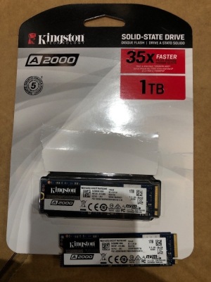 2x Kingston A2000 1TB M.2 (2280) PCIe NVMe SSD 1TB - Retailers Point of Sale Price is $316.14 for 2 Packs
