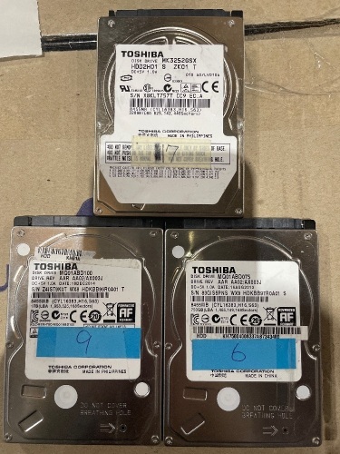 Toshiba disk drives 320gb, 750gb, 1TB