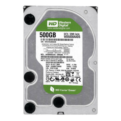 Western Digital Caviar Green WD5000AADS 500GB 16MB Cache 3.5" SATA Hard Drive - Retailers Point of Sale Price is $N/A