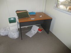 Office Furniture comprising; 1 x L shape desk; 1 x Filing cabinet; 1 x Small desk - 2