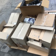 Bulk pallet, 3 pc metal st set, mobile cab, no smoking and keep out signs, mint tea box, 4. X boxes of Jiffy bags, etc, please refer to images - 4
