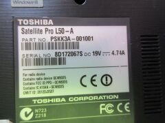 Toshiba Laptop Satellite Pro, Model: L50-A, Intel Core i7 - 3