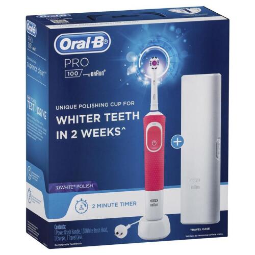Oral B Power Toothbrush Pro 100 3D White Polish Pink