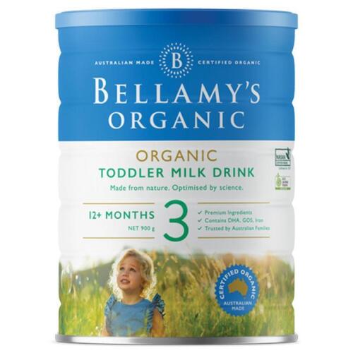 2x Bellamys Organic Toddler Milk Drink Step 3 900g