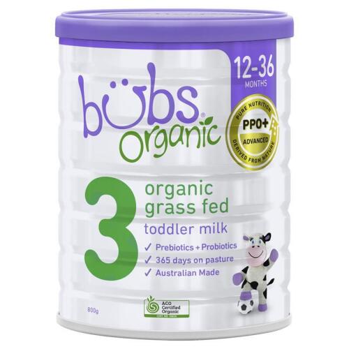 2x Bubs Organic Grass Fed Toddler Milk 800g