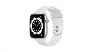 APPLE WATCH series 6 silver Aluminum with white sports band 44mm
