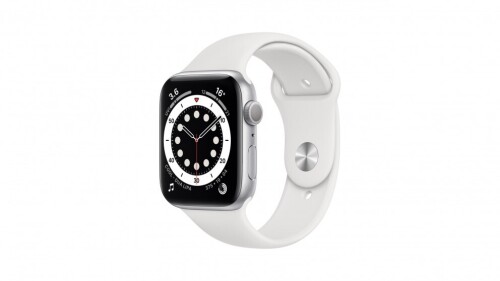 APPLE WATCH series 6 silver Aluminum with white sports band 44mm