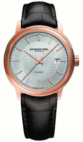 Raymond Weil Men's Maestro Automatic Rose Plated Exhibition Case Leather