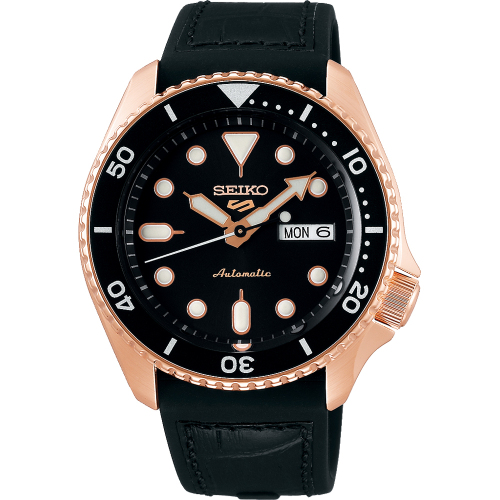 Seiko 5 SRPD76K Automatic Black Leather Men's Watch
