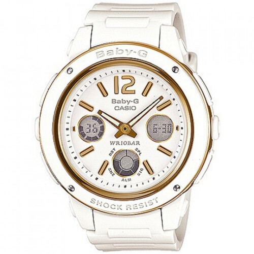 Casio Baby-G BGA-151-7B Analog Digital Watch (White x Gold)