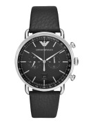 Emporio Armani Aviator Round Analog Black Dial Men's Watch