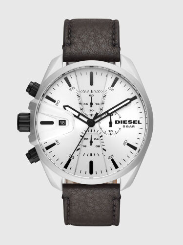 Diesel MS9 Chronograph Black Leather Watch DZ4505