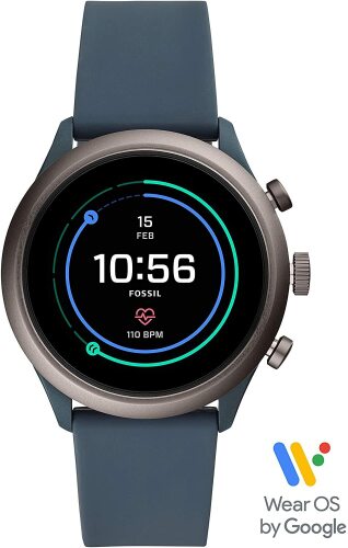 Fossil Men's Sport Heart Rate Metal and Silicone Touchscreen Smartwatch FTW4019