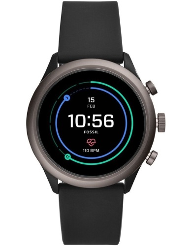 Fossil Men's Sport Heart Rate Metal and Silicone Touchscreen Smartwatch FTW4019