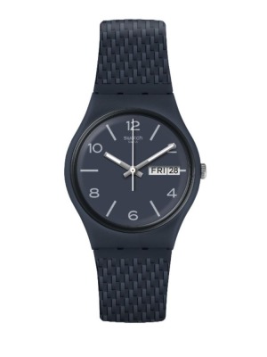 Swatch Laserata Watch GN725 Analogue Silicone Grey