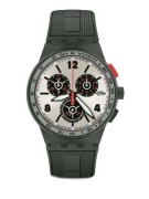 Swatch Men's Verdone Chronograph Silicone Silver Dial Watch SUSG405