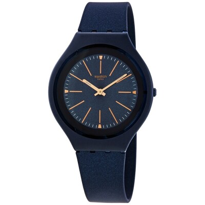 Swatch Unisex Skinatlantid Silicone Sun-brushed Blue Dial Swatch Watch SVUN109