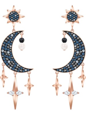 Swarovski Symbolic earrings, Graduated crystals, Moon and Star 5489536