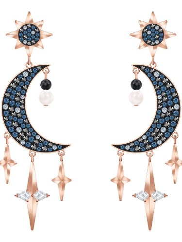 Swarovski Symbolic earrings, Graduated crystals, Moon and Star 5489536