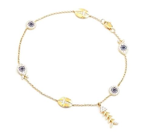 APM Monaco Sea Creatures Anklet Small - Yellow Silver - AF4MYS