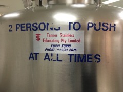 **SOLD** Tanner Engineering Hydraulic Blender with 13x Mobile Stainless Steel intermediate bulk containers - 10