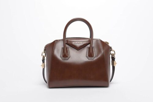 Givenchy Brown Shiny Lord Small Antigona Top Handle Bag