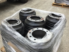 Bulk pallet of TRP steel jacket drums. Please refer to images of items.