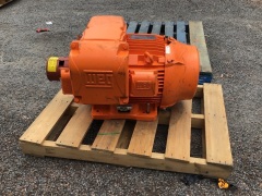 WEG Industrial Size Orange Motor. Please refer to images of item.