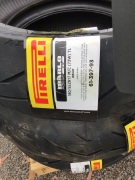 Pirelli motorbike tyres front and back. Please refer to images of items. - 2