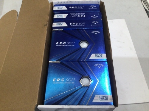 Box of 9 x 12 pack of Callaway ERC Soft 21 golf balls RRP $59 each