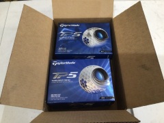 Box of 4 x 12 pack Taylormade TP5 golf balls RRP $84 each