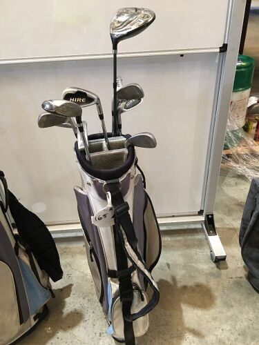 Set of Hire Clubs (Used), 2 Woods, 6 Irons, Putter & Bag