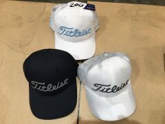 Quantity of 3 x Titleist Golf Caps, various styles
