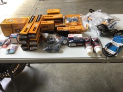 Box of steering and suspension, sensors, spark plugs, belts etc. Please refer to images of items. - 2