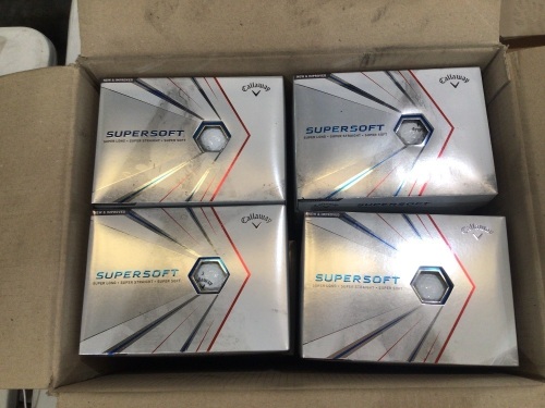 Box of 28 x 12 pack Callaway Supersoft white golf balls 